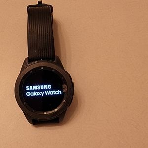 Samsung Galaxy Watch  42mm Stainless Steel Case Leather Strap - Black